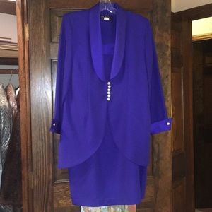 Blue Blazer and Strapped Dress